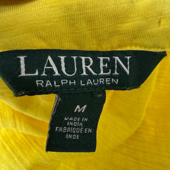 Ralph Lauren Yellow Puff Sleeve V-Neck Dress Sz M - Picture 8 of 14